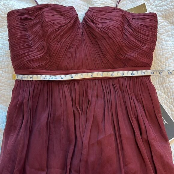 J Crew Women's Nadia Silk Chiffon Dress Cocktail Party Wedding Burgundy Sz 6 NWT - Picture 9 of 15
